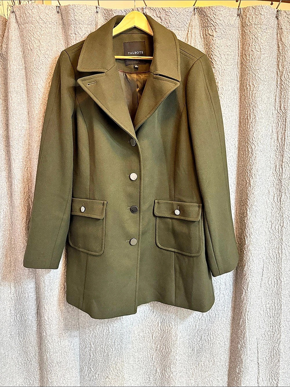 Talbots Women's Trench Coat in Green Size 14 Like New